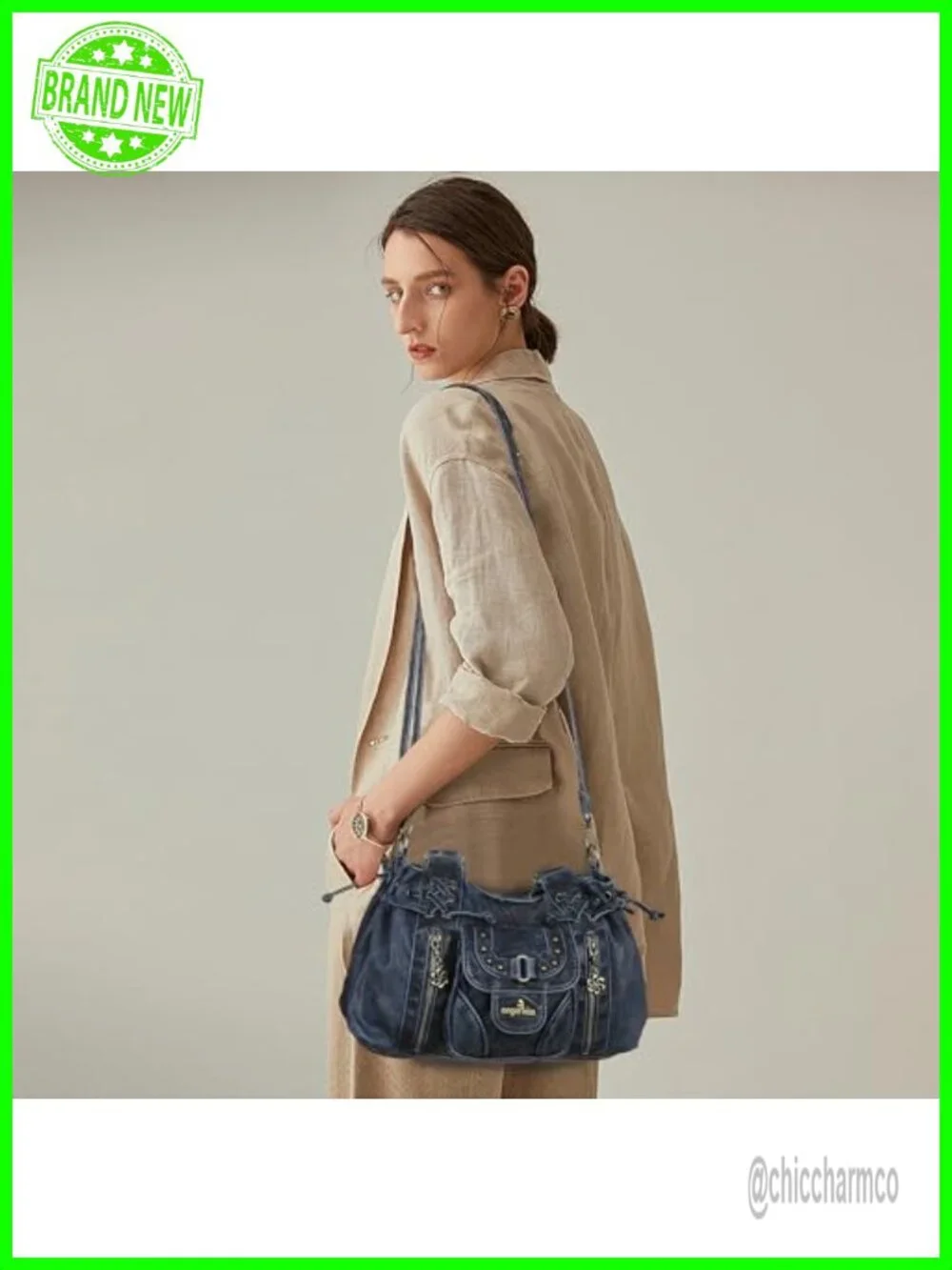 Faux Leather Small Hobo Bag Crossbody Shoulder Handbag with Removable Strap